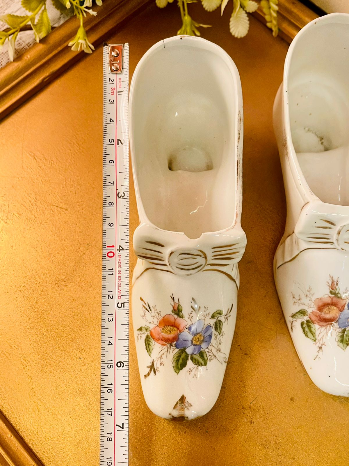 Pair of Vintage Ceramic Shoe Planters Made in Germany