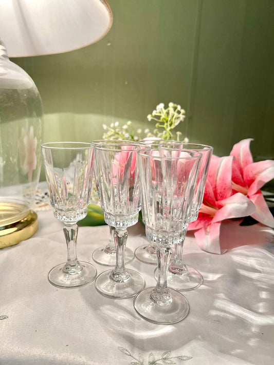 France Cut Crystal Wine Goblets 6" – Set of 6