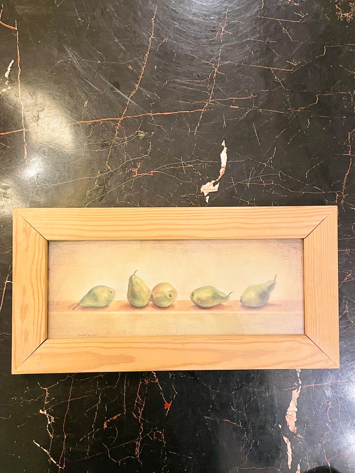 Set of 4 Framed Fruit Kitchen Wall Art Frames 12 inches