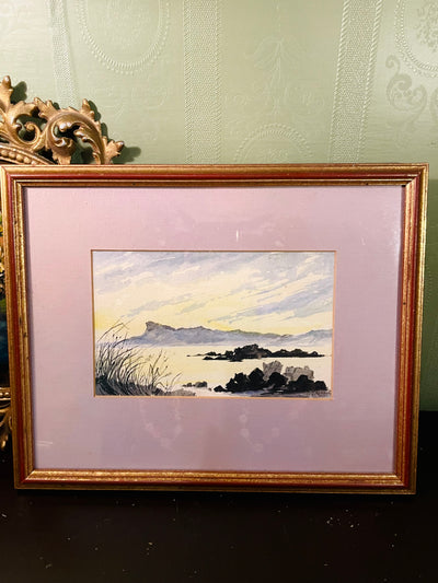 Vintage Framed Watercolour Landscape Painting 15 Inch