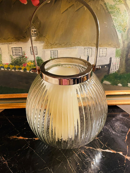 Glass Lantern with Candle – Wall Hanging for Indoor & Outdoor Home Décor
