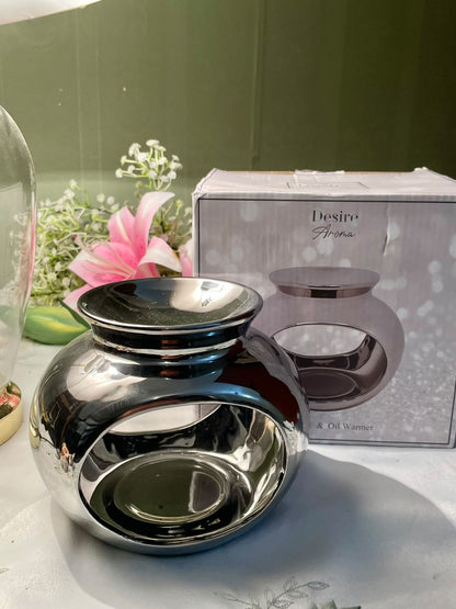 Silver-Tone Aroma Oil Warmer – Approx. 13 cm