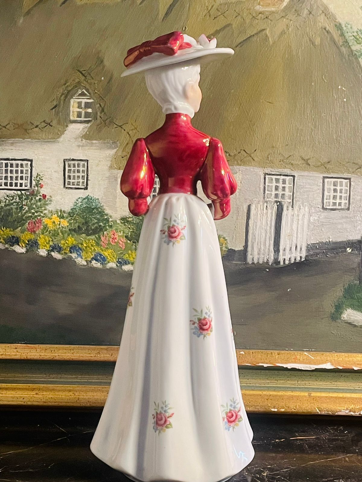 Edwardian Porcelain Figurine – Woman with Umbrella - French Doll
