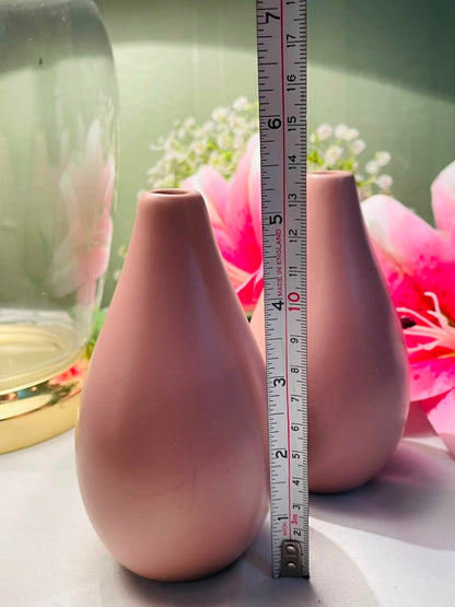 Pink Teardrop Decorative Vases 2-Piece Set Approx. 13 cm