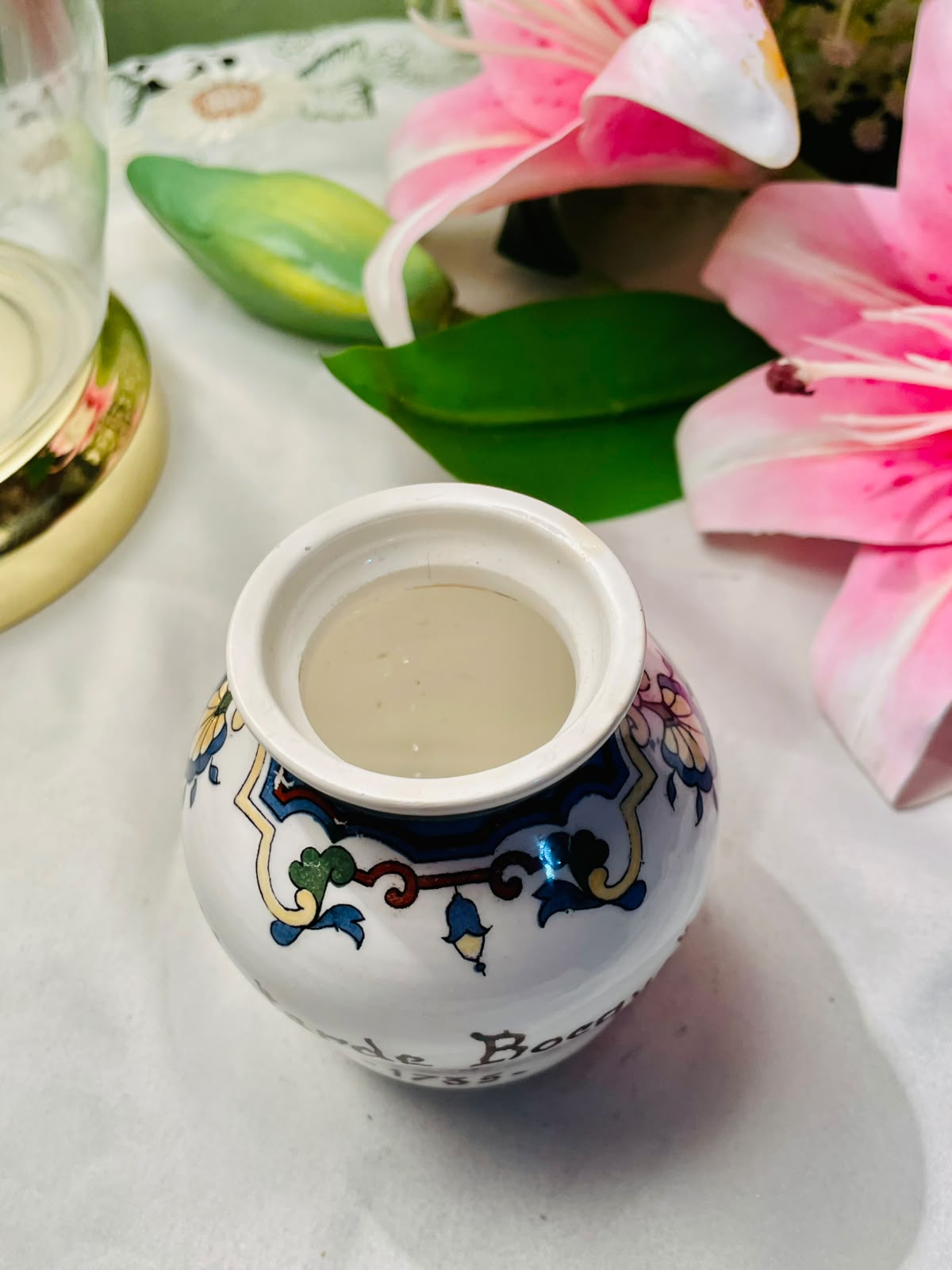 Vintage Digoin France Mustard Pot – French Ceramic Moutarde Jar – Hand-Painted Advertising Style – Approx. 9 cm