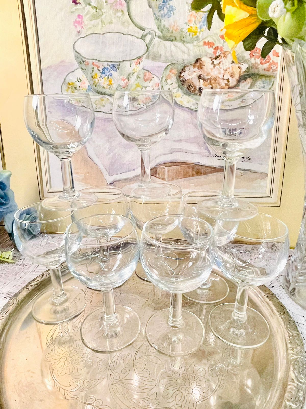 Vintage Stemmed Liqueur Glass Set of 6 – Classic Clear