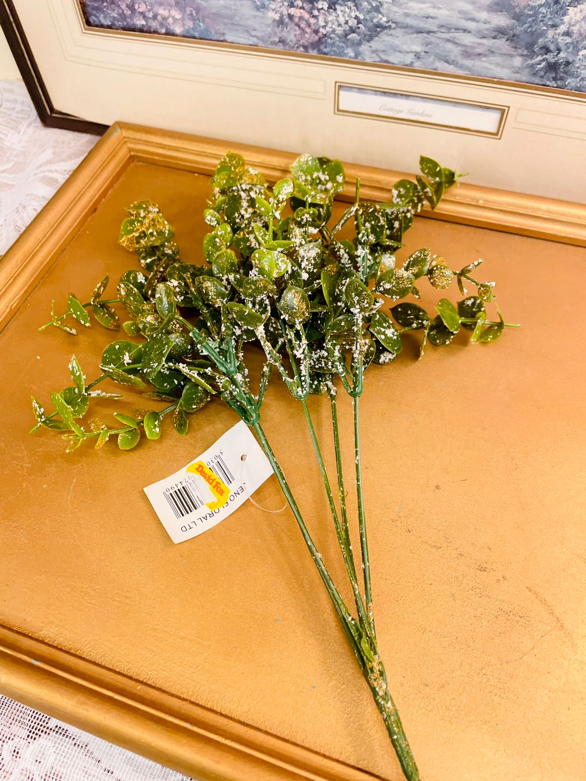 Frosted Artificial Eucalyptus Greenery Spray 15"