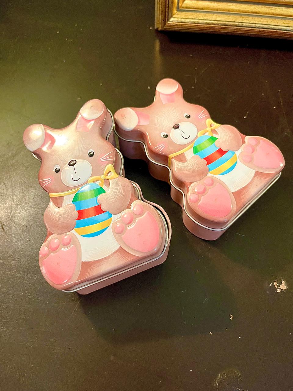 Pink Bunny Shaped Storage Tins – Easter Gift Boxes