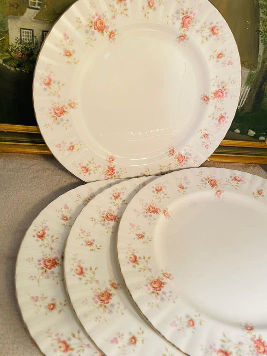 Set of 4 Royal Albert Peach Rose Dinner Plates – Fine Bone China England