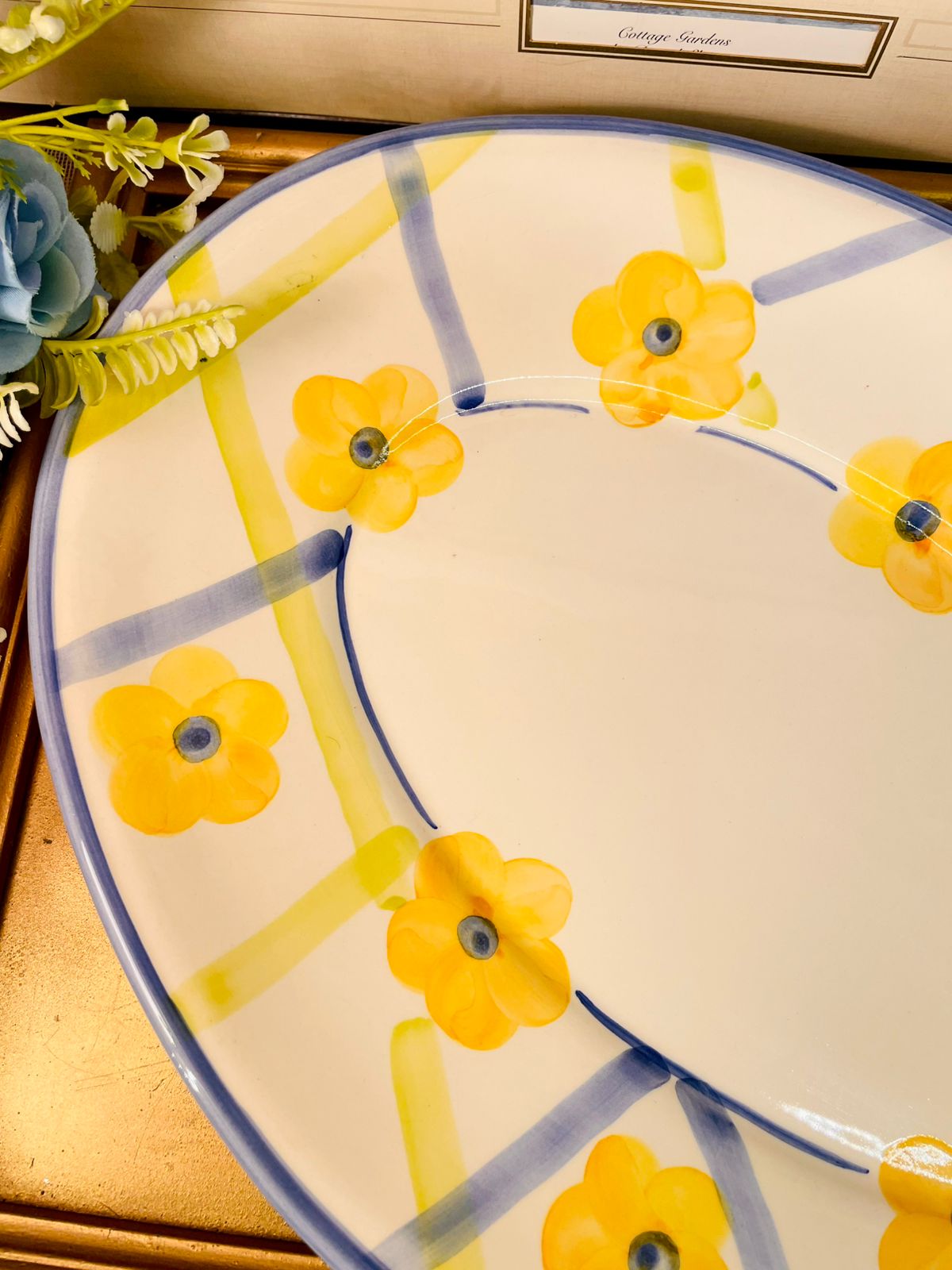 Hand Painted Portuguese Ceramic Oval Serving Dish