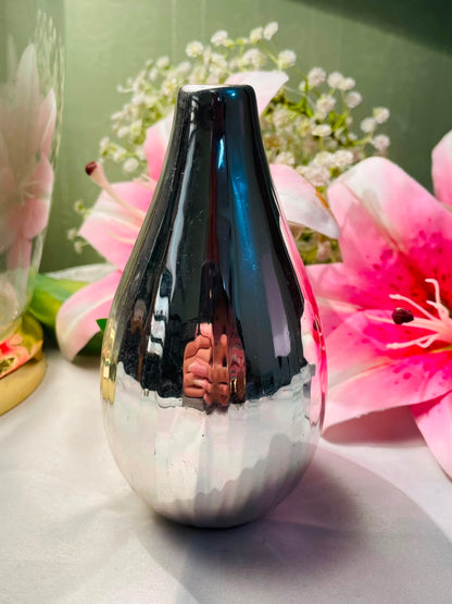 Silver-Tone Teardrop Decorative Vase Approx. 14 cm