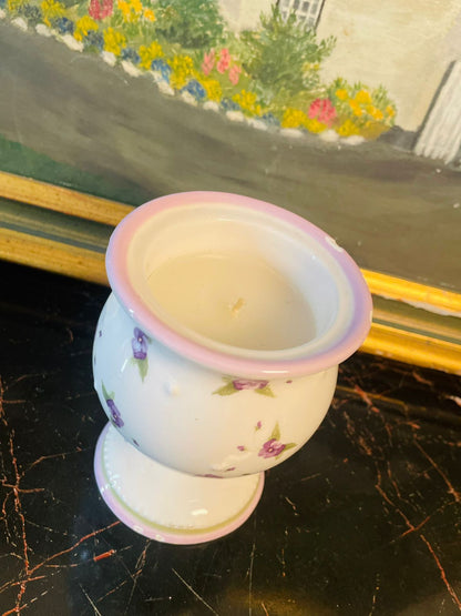 “Enlightenments” Floral Ceramic Vase with scented candle– Lavender Blossom