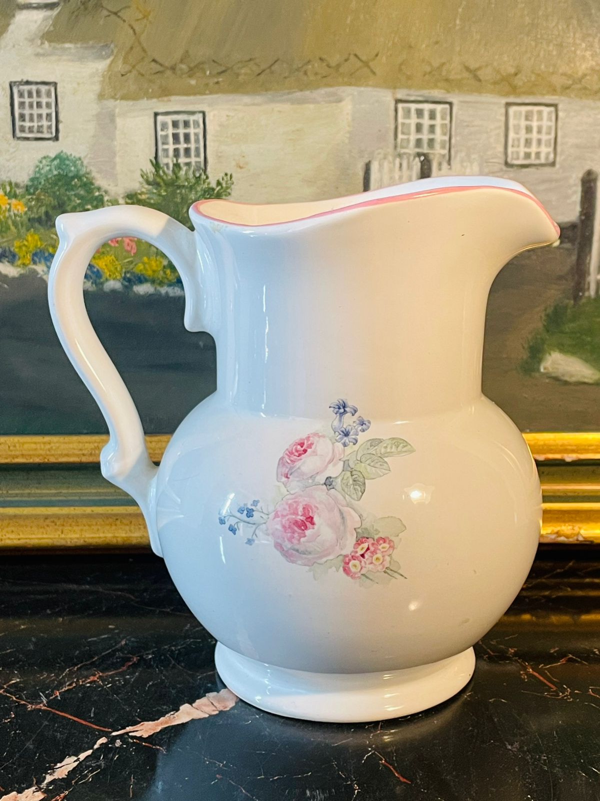 Floral Jug Ceramic , The Boots Company “Original Collection”  – Made in England – 7 Inches Tall
