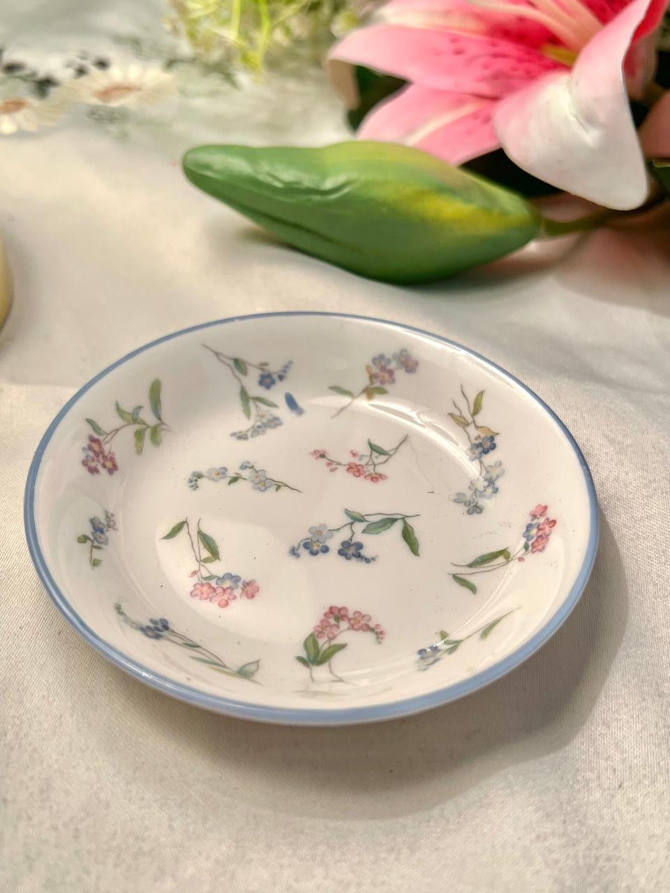 Royal Worcester Forget Me Not Floral Dish 10 cm