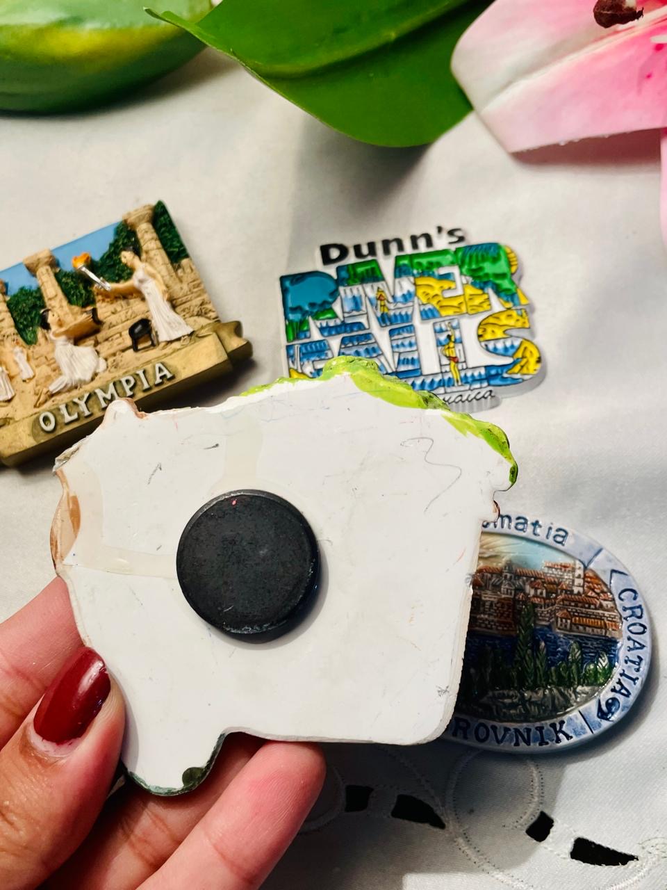 Fridge Magnet 4-Piece Travel Souvenir Magnet Set Greece Jamaica & Croatia