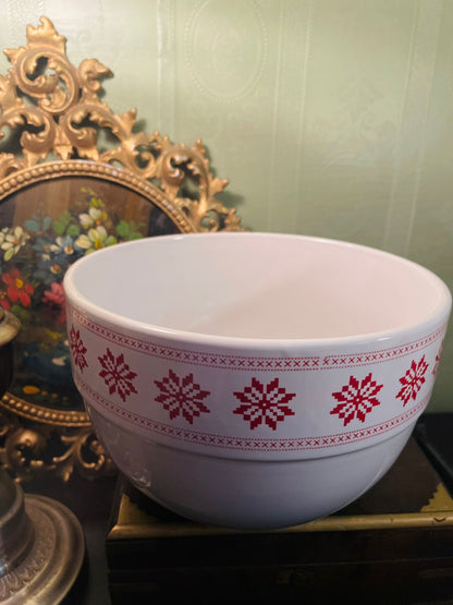 Vintage Nordic Snowflake Mixing Bowl 8 Inch