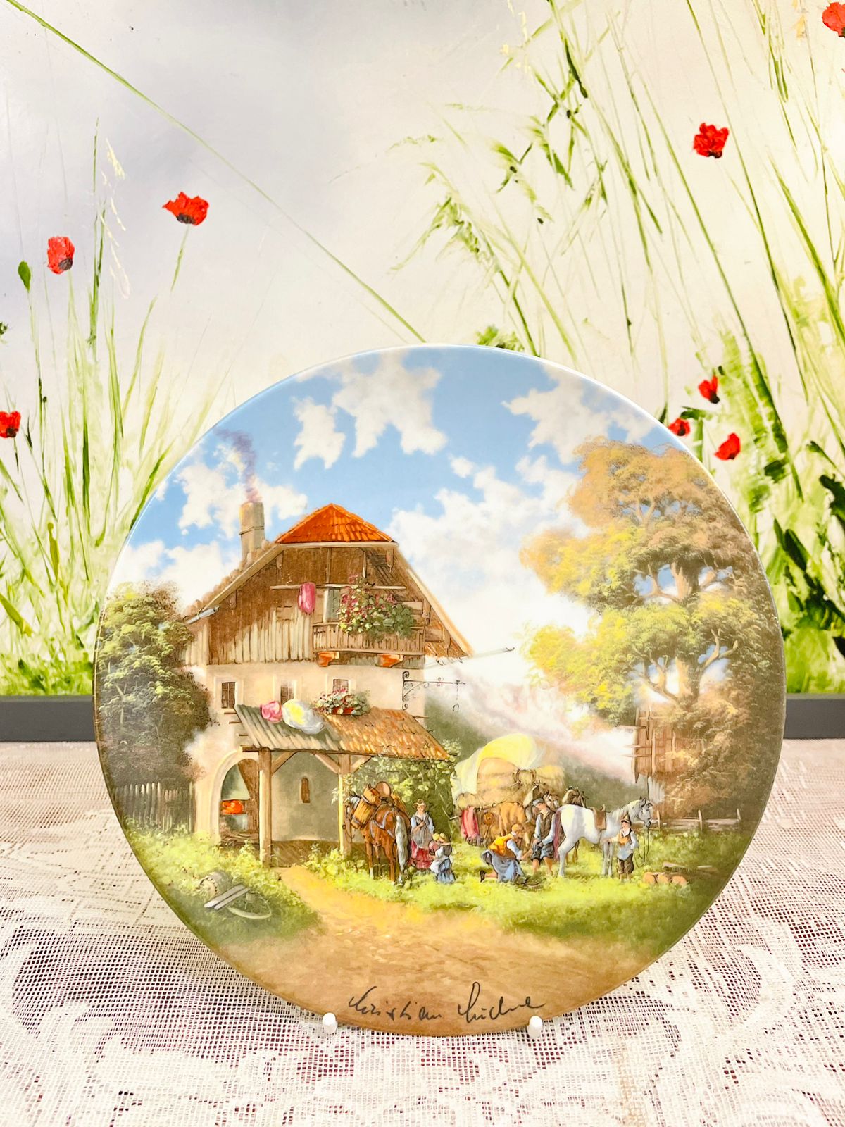 1986 Seltmann Weiden Christian Lückel Village Plate 8 in