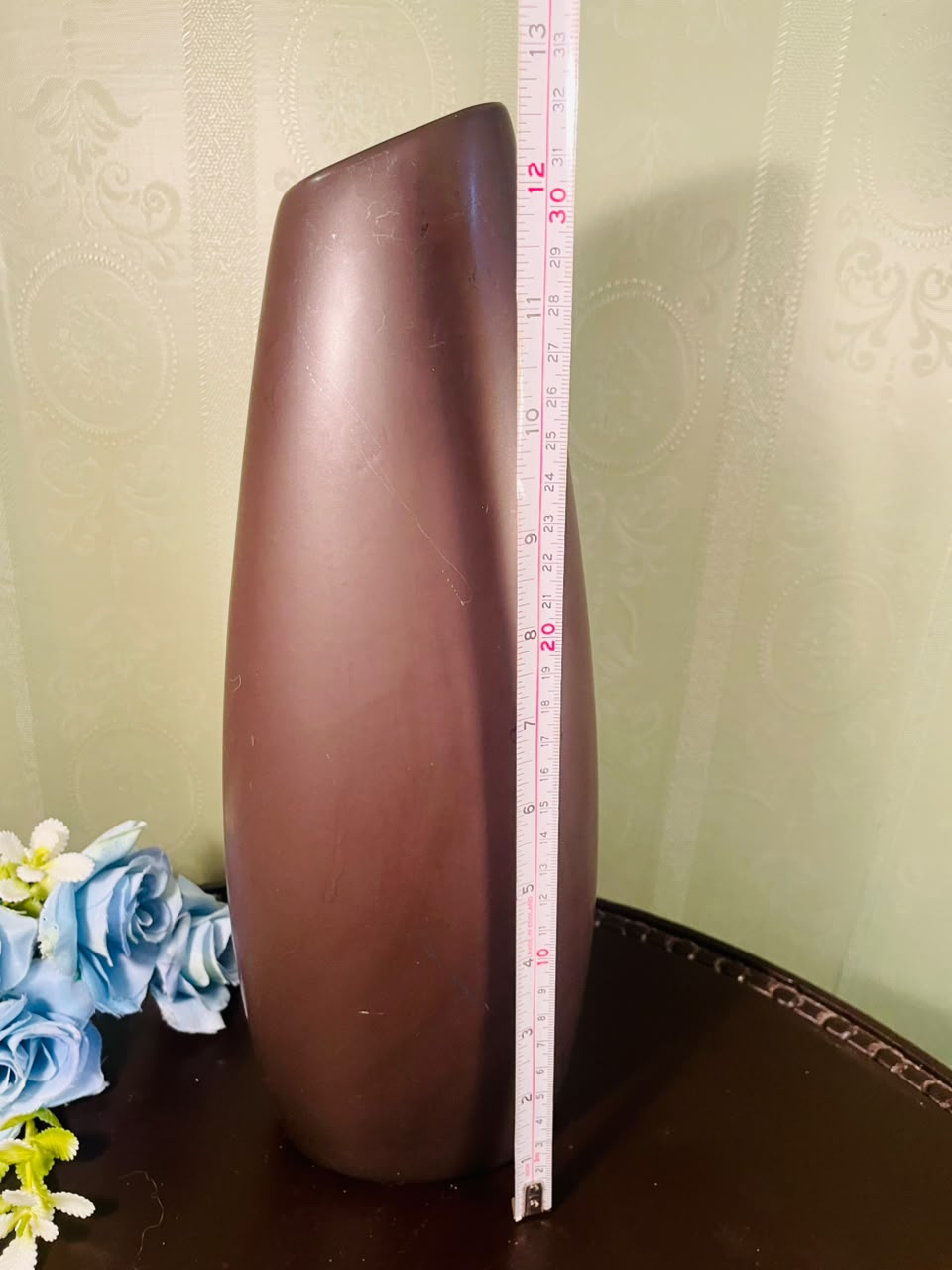 Large Brown Contemporary Ceramic Floor Vase – 13 Inch Decorative Vase