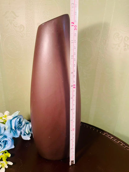 Large Brown Contemporary Ceramic Floor Vase – 13 Inch Decorative Vase