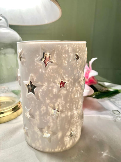 White Star Cut-Out Candle Lantern – Approx. 8 Inch