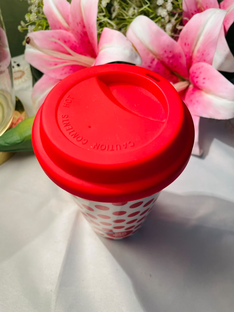 Comic Relief Red Nose Day Polka Dot Travel Mug Approx. 15 cm