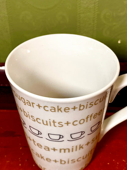 Sainsbury’s for Home Coffee Tea Porcelain Mug Typography Design