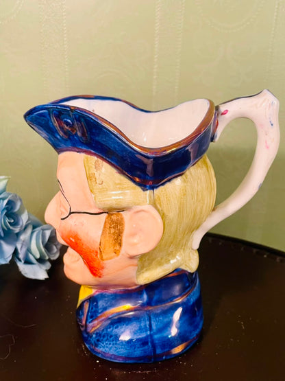 Vintage Character Toby Jug Ceramic Pitcher – 7 Inch