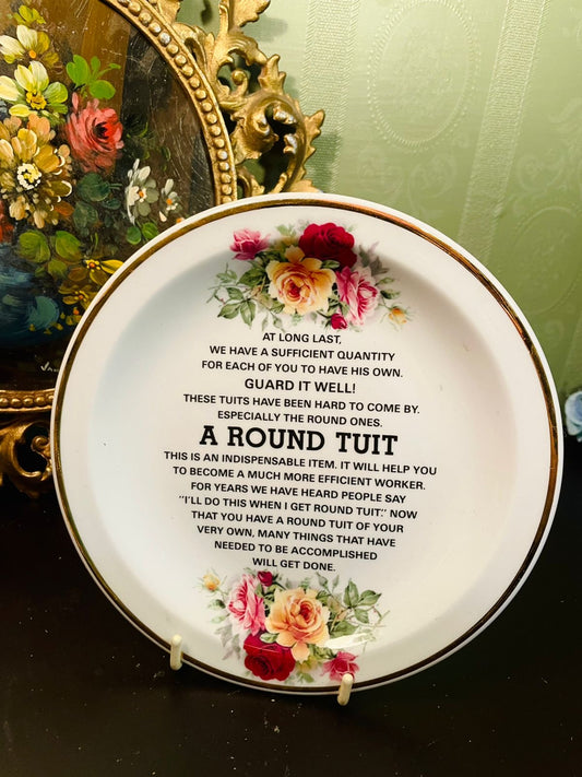 Wood & Sons “A Round Tuit” Vintage Decorative Plate