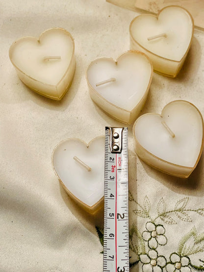 TJM White Heart Shaped Scented Tea Light Candles Set of 5