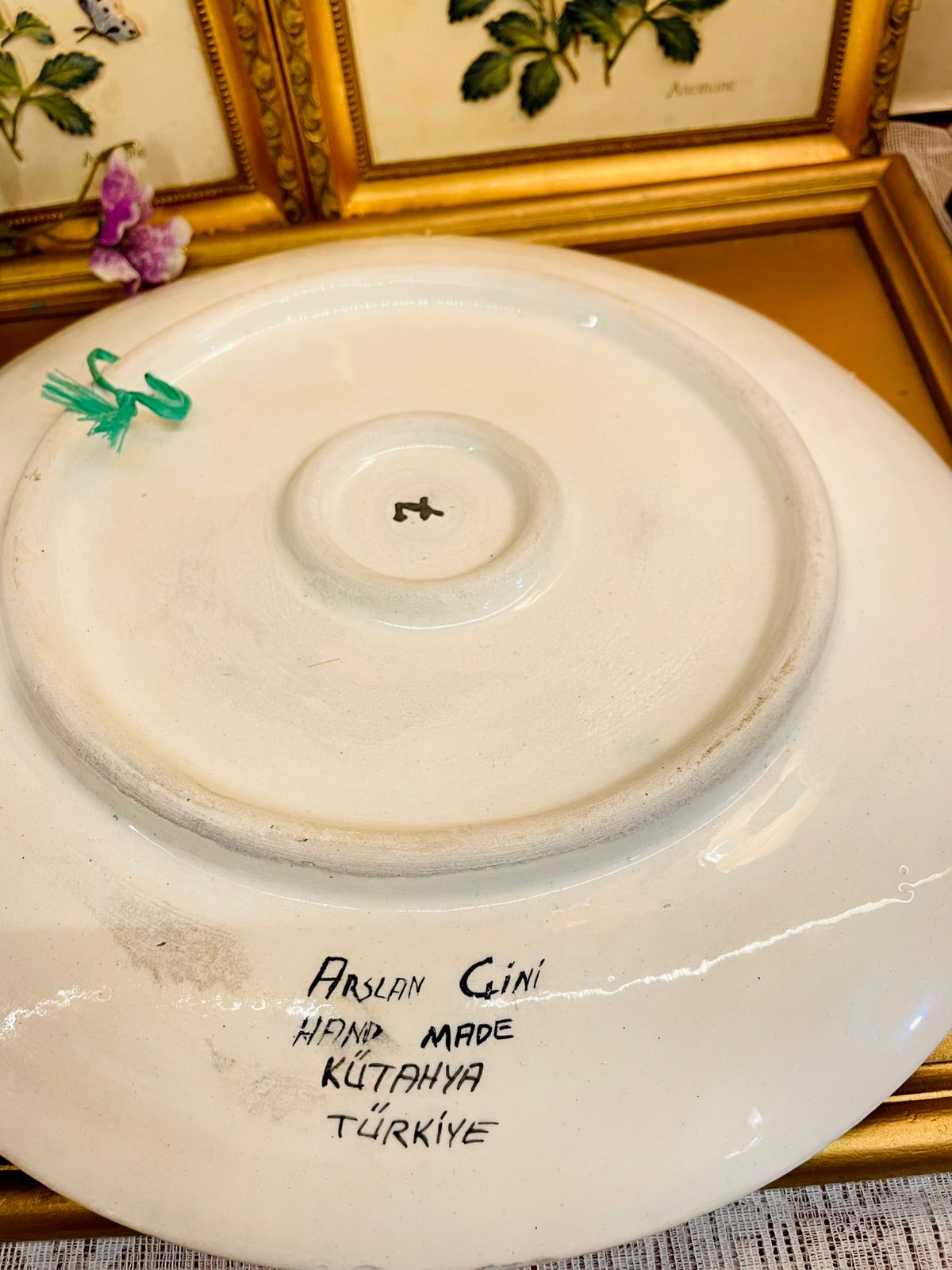 Handmade Turkish Kütahya Ceramic Wall Plate 12 in