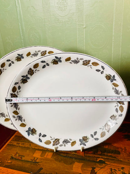 Myott Springwood Ironstone Autumn Leaf Serving Platers 10.5" – 2pc