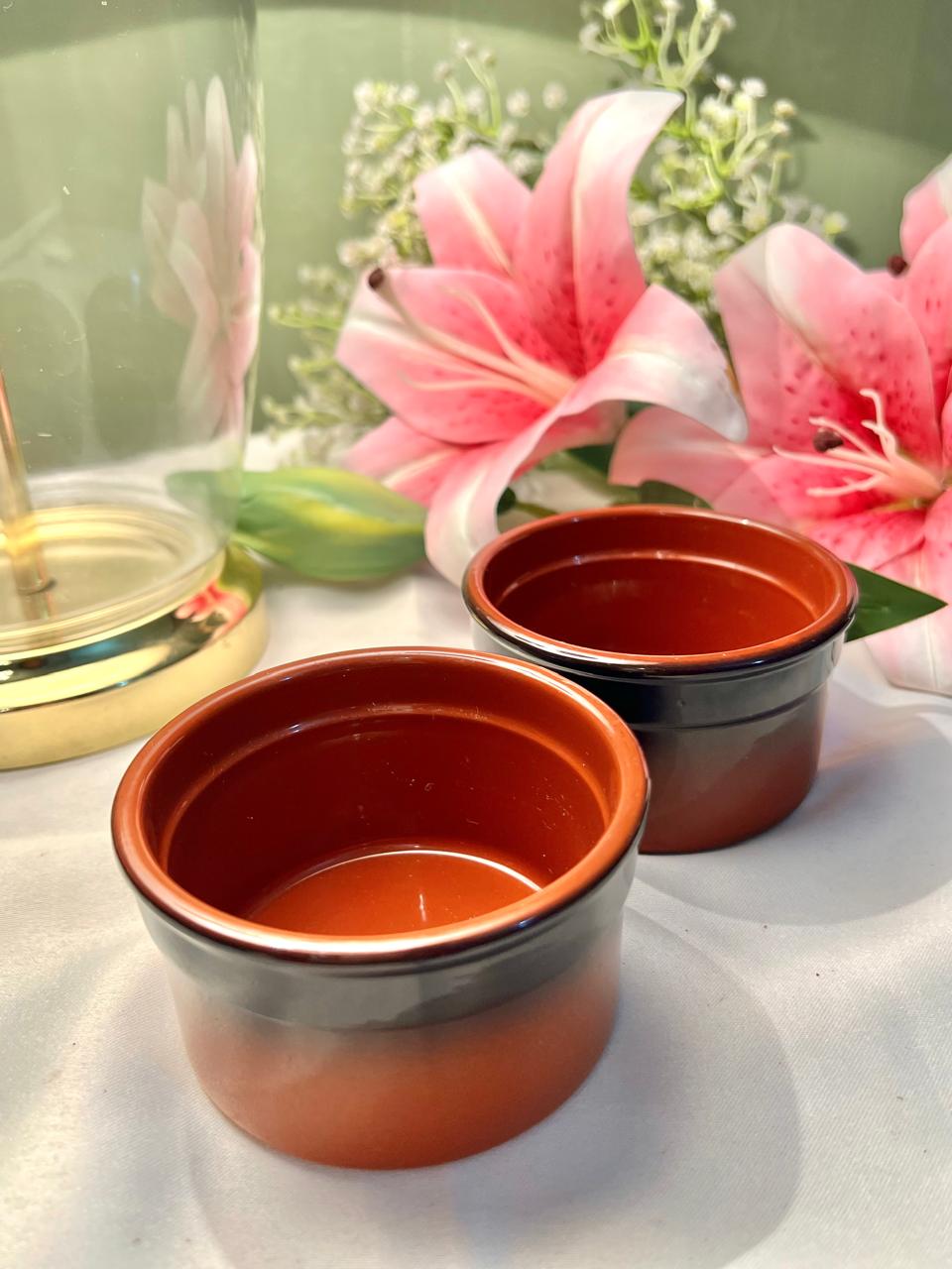 Terracotta Oven-Safe Ramekins – 2 Piece Set, 3.5 Inch