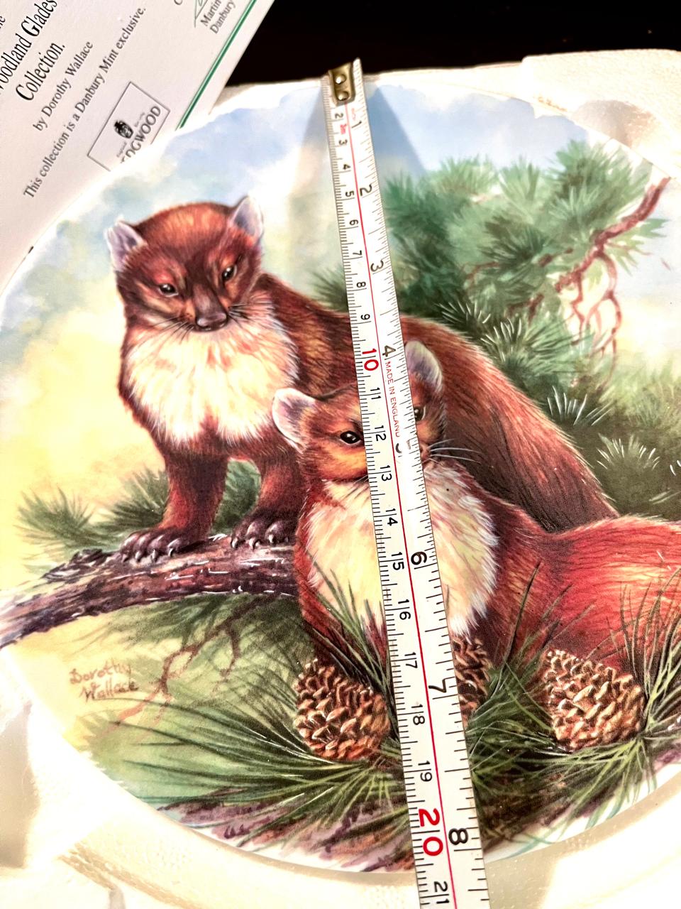 Wedgwood Boxed Decorative Plate Danbury Mint Woodland Glades Pine Marten Plate 20 cm