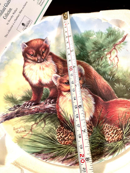 Wedgwood Boxed Decorative Plate Danbury Mint Woodland Glades Pine Marten Plate 20 cm