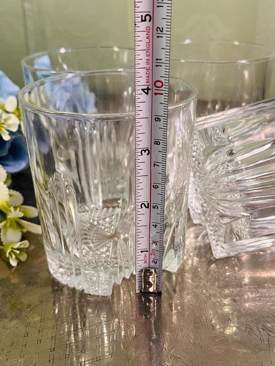 Vintage Cut Crystal Tumblers Set of 4 – 10 cm Starburst Design