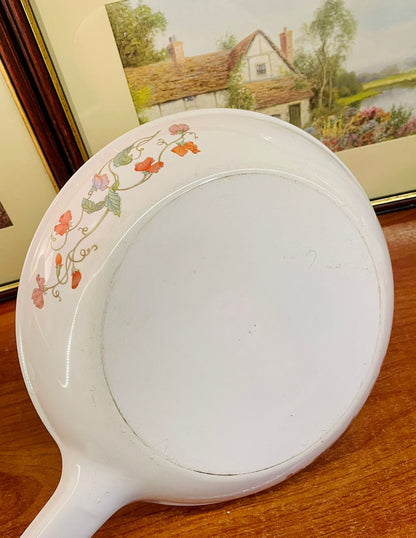 Vintage Corning Ware Frying Pan Skillet "Sweet Pea" Floral Design, For Cooking (France/UK)