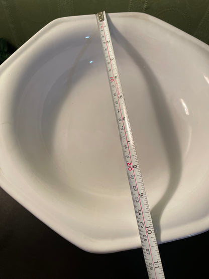 White Ceramic Footed Pedestal Serving Bowl Decorative Centerpiece Dish