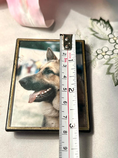 Vintage German Shepherd Dog Mini Photo Frame / Fridge Magnet Approx. 8 cm