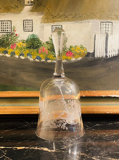 Vintage Crystal Dinner Bell – Bird Embossed Bell Made in France