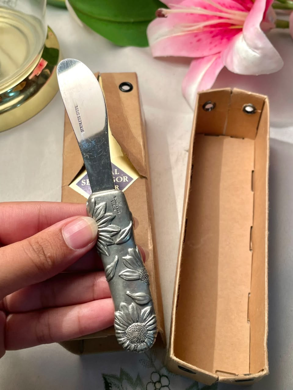 Royal Selangor Pewter Floral Butter Spreader Approx. 13 cm