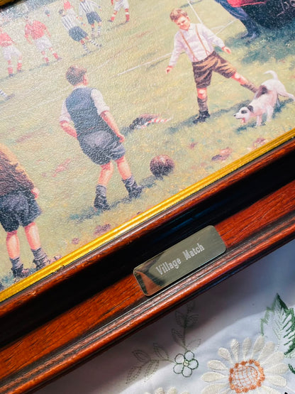 Village Match Sports Scene Framed Print Approx. 38 cm