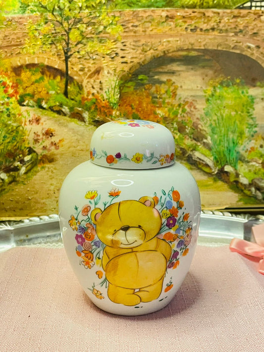 Vintage Grosvenor 1990 Ginger Jar – Beautiful Ceramic Collectible with Lid - candy jar