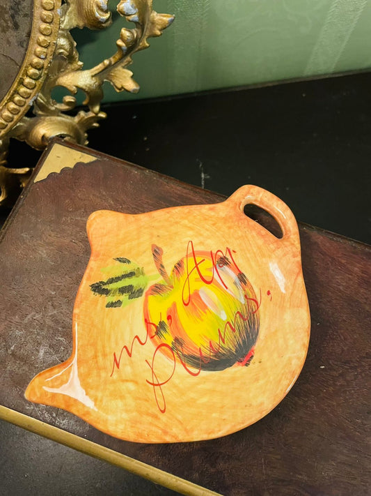 Hand Painted Fruit Tea Bag Holder Ceramic Tea Rest