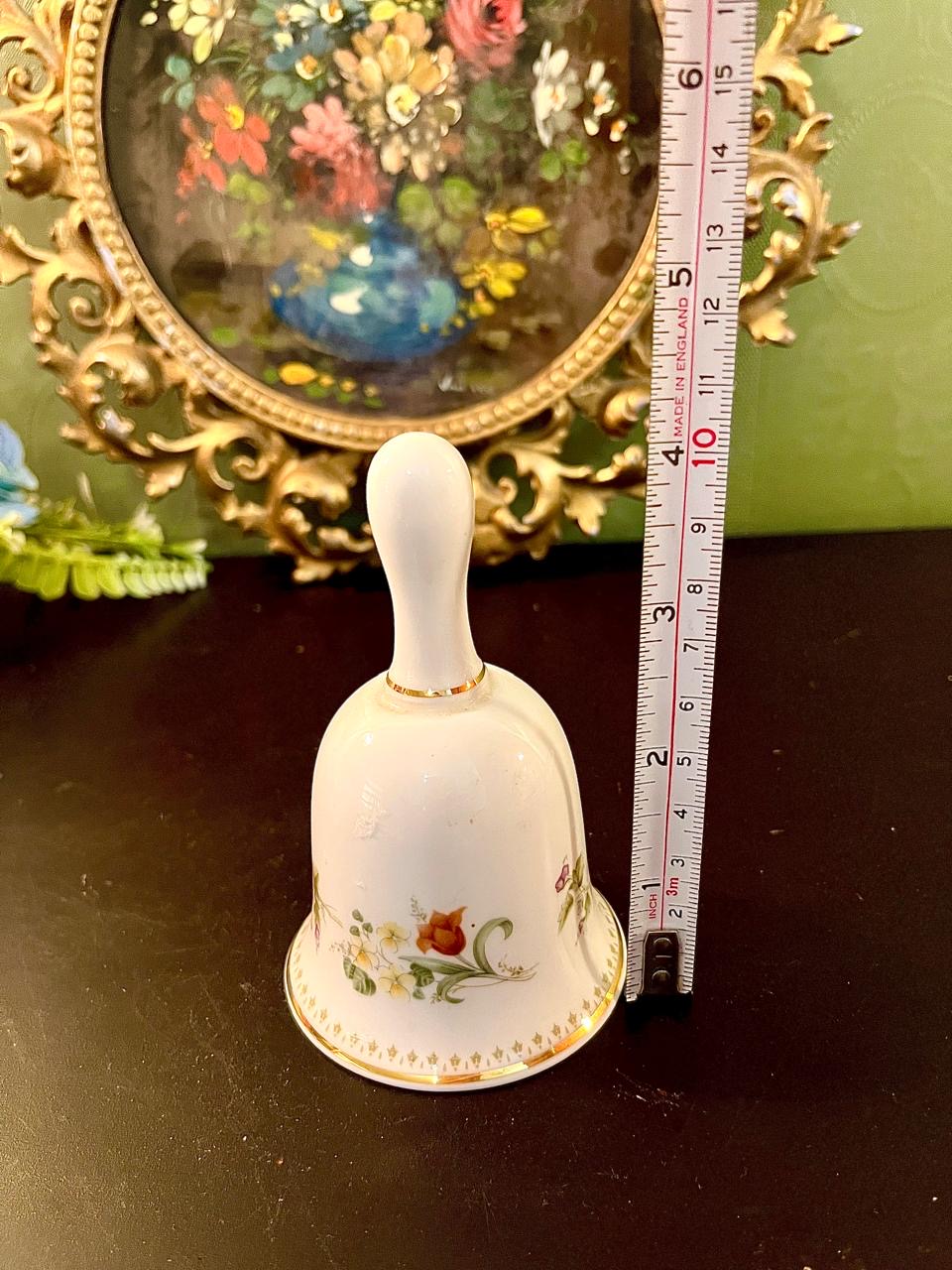 Vintage Floral Porcelain Collectible Bell