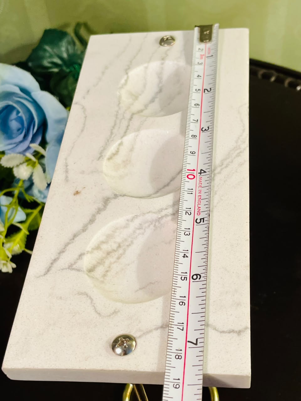 Marble Effect Triple Tealight Candle Holder 18cm