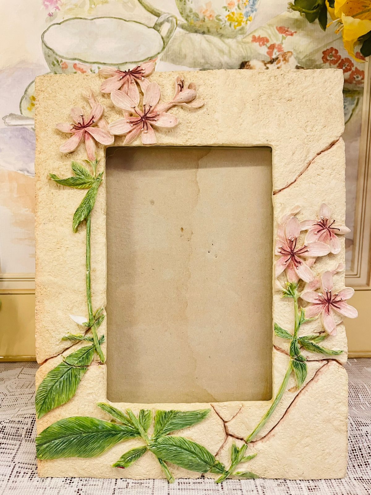 Vintage Pink Floral Photo Frame – Cottage Garden