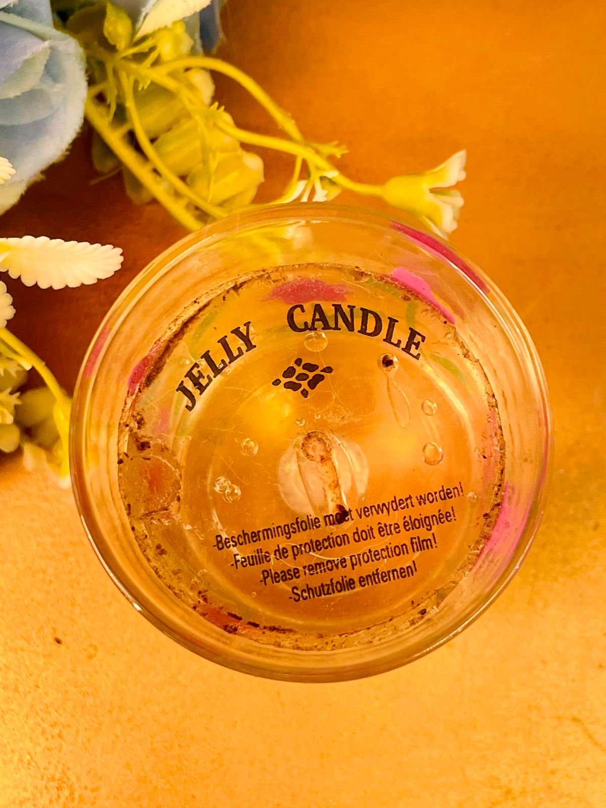 Floral Jelly Candle Glass Decorative Aesthetic Decor