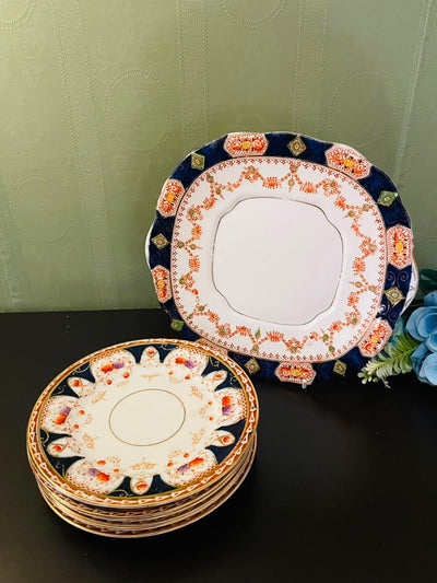Vintage Keltcraft Imari Style Plates & Platter Set
