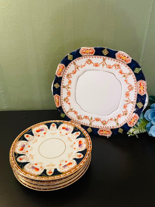 Vintage Keltcraft Imari Style Plates & Platter Set