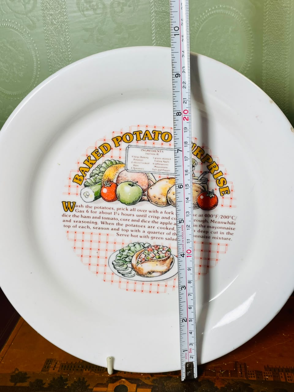 Vintage Baked Potato Recipe Serving Plate Oven Safe– 25cm